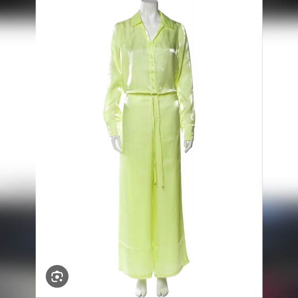 House of Harlow 1960 Pants - House of Harlow 1960 Light Green Shimmering Pant Set